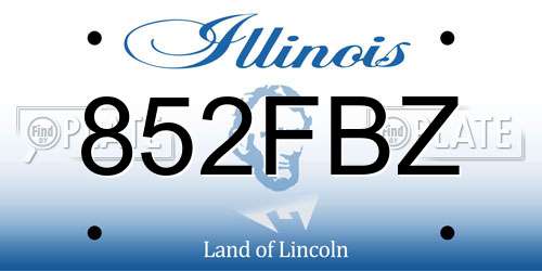 852FBZ Illinois License Plate