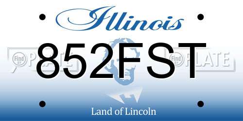 852FST Illinois License Plate