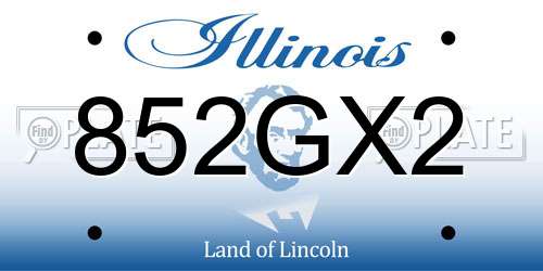 852GX2 Illinois License Plate