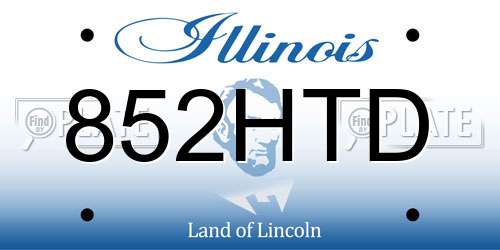 852HTD Illinois License Plate