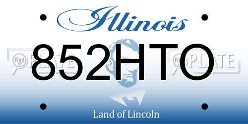 852HTO Illinois License Plate