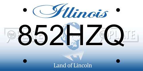 852HZQ Illinois License Plate