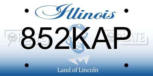852KAP Illinois License Plate