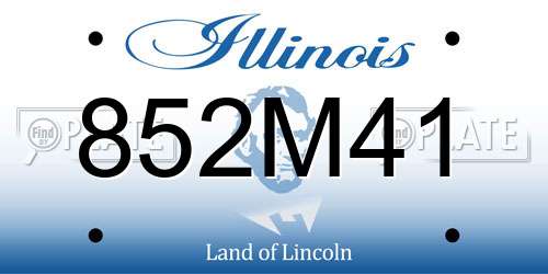 852M41 Illinois License Plate