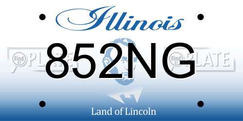852NG Illinois License Plate