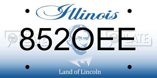 852OEE Illinois License Plate