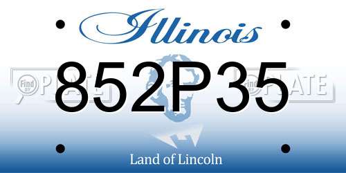 852P35 Illinois License Plate