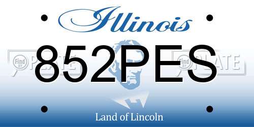 852PES Illinois License Plate