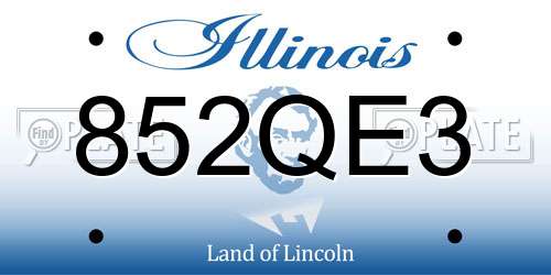 852QE3 Illinois License Plate