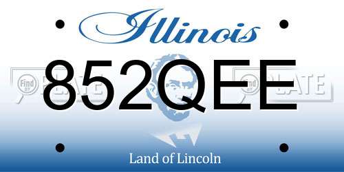 852QEE Illinois License Plate