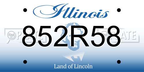 852R58 Illinois License Plate