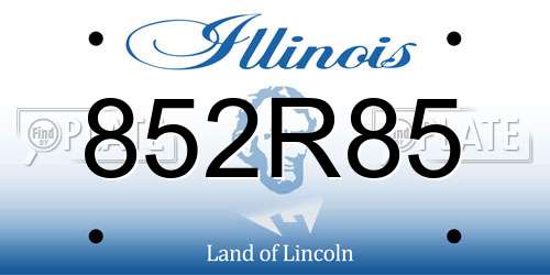 852R85 Illinois License Plate