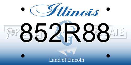 852R88 Illinois License Plate