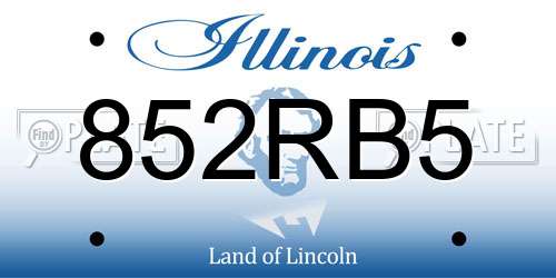 852RB5 Illinois License Plate