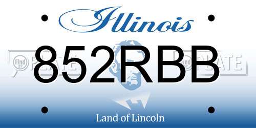 852RBB Illinois License Plate