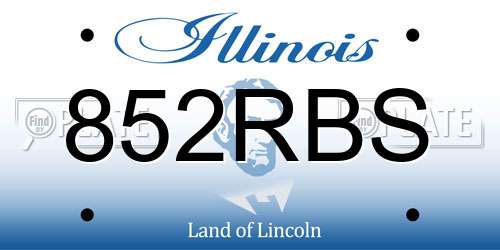 852RBS Illinois License Plate