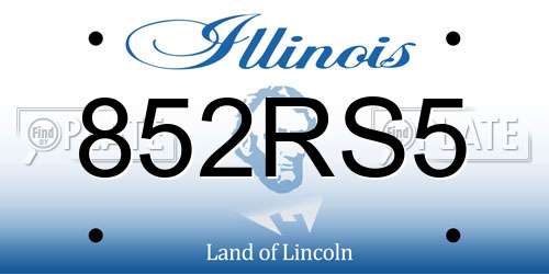 852RS5 Illinois License Plate