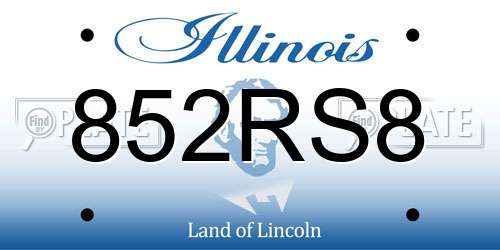 852RS8 Illinois License Plate