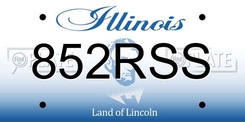 852RSS Illinois License Plate