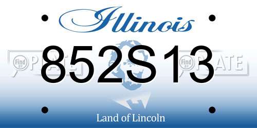 852S13 Illinois License Plate