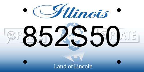 852S50 Illinois License Plate