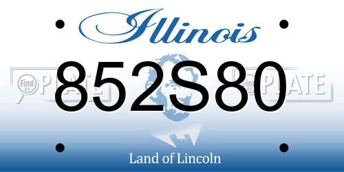 852S80 Illinois License Plate