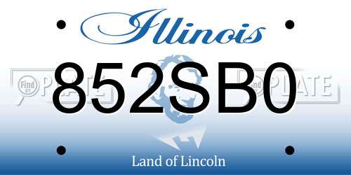 852SB0 Illinois License Plate