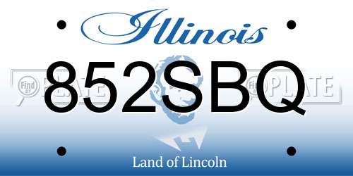 852SBQ Illinois License Plate