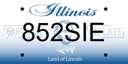 852SIE Illinois License Plate