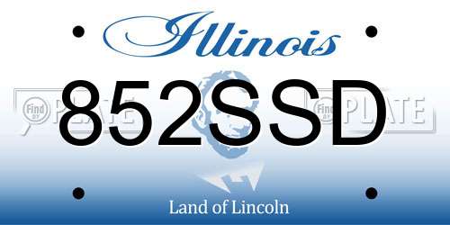852SSD Illinois License Plate