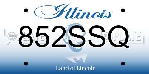 852SSQ Illinois License Plate