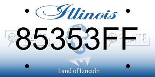 85353FF Illinois License Plate