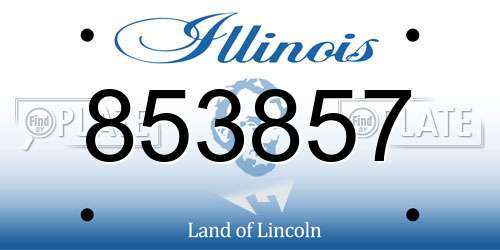 853857 Illinois License Plate