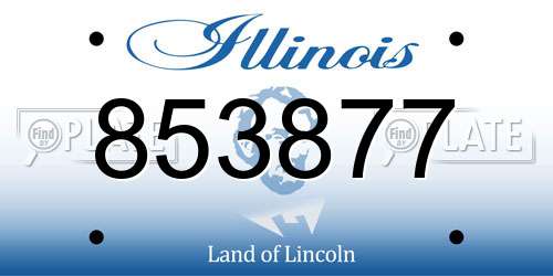 853877 Illinois License Plate