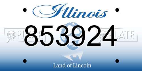 853924 Illinois License Plate