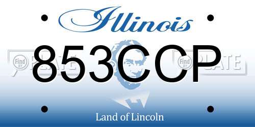 853CCP Illinois License Plate