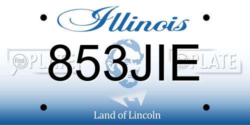 853JIE Illinois License Plate