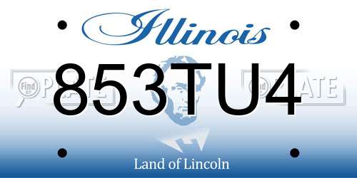 853TU4 Illinois License Plate