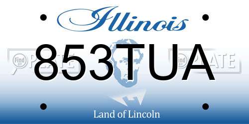 853TUA Illinois License Plate