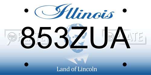 853ZUA Illinois License Plate