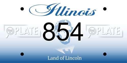 854 Illinois License Plate