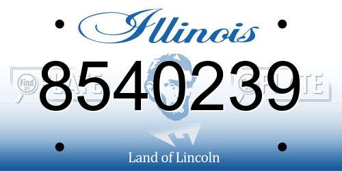 8540239 Illinois License Plate