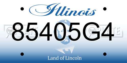 85405G4 Illinois License Plate