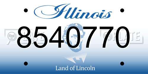 8540770 Illinois License Plate
