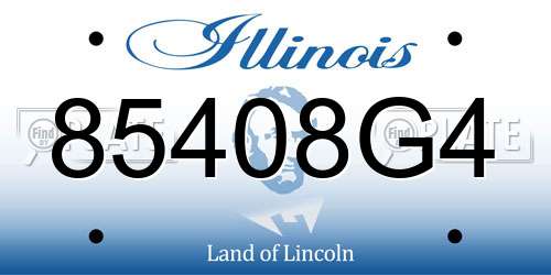 85408G4 Illinois License Plate