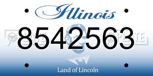 8542563 Illinois License Plate