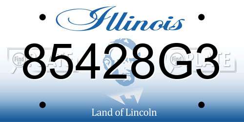 85428G3 Illinois License Plate