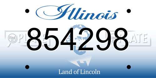 854298 Illinois License Plate