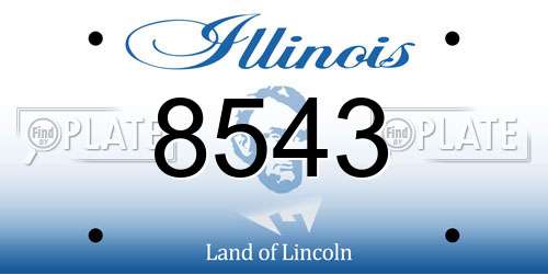 8543 Illinois License Plate