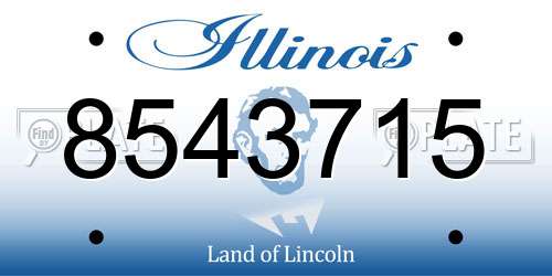 8543715 Illinois License Plate